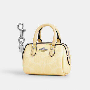 Coach Mini Rowan Bag Charm In Signature Canvas NWT